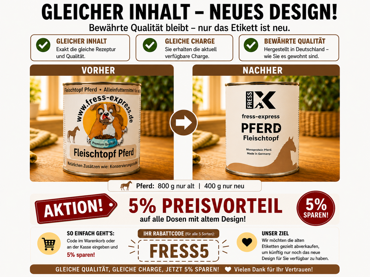 fress-express Fleischtopf Pferd 400 + 800g