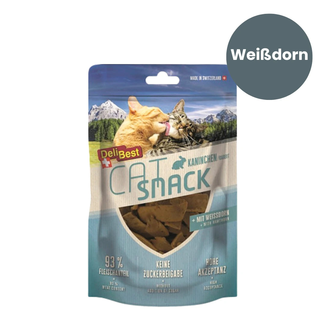 DeliBest Cat Snack Kaninchen mit Weißdorn