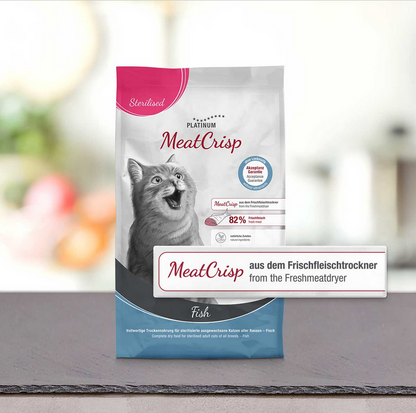 Meat Crisp Sterilised Fish Katzen Trockennahrung 82% Fisch Taurin optimiert