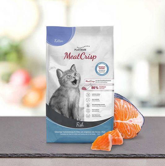 Meat Crisp Fish Kitten Katzen Trockenfutter 86 % Fleisch Taurin getreidefrei
